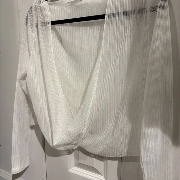 Zara White Sheer Blouse - Picture 3 of 5